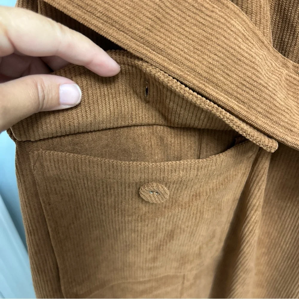 NWT Kancy Kole Brown Corduroy Pinafore Dress with Belt & Pockets - Picture 10 of 14